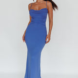 Teava Laced Waist Maxi Dress Blue