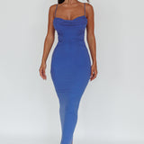 Teava Laced Waist Maxi Dress Blue