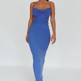 Teava Laced Waist Maxi Dress Blue