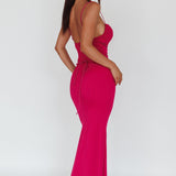 Teava Laced Waist Maxi Dress Fuchsia