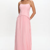 Cambridge Accordion Pleat Corset Dress Pink