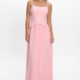 Cambridge Accordion Pleat Corset Dress Pink