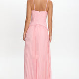 Cambridge Accordion Pleat Corset Dress Pink