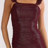 Valara Lace-Up Back Maxi Dress Wine