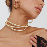 Roman Multi Choker Necklace Gold