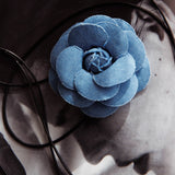 Tiana Flower Choker Necklace Denim