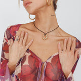 Carmen Circle Pendant Necklace Gold