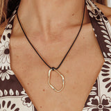 Kassie Oval Pendant Necklace Gold