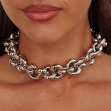Kat Irregular Choker Necklace Dark Silver