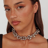 Kat Irregular Choker Necklace Dark Silver