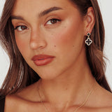 Kristin Four-Leaf Clover Necklace Gold Black