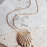 Palawan Long Shell Pendant Necklace Gold