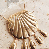 Palawan Long Shell Pendant Necklace Gold