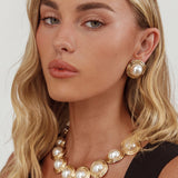 Chelsea Pearl Circle Necklace Gold/Pearl