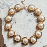 Chelsea Pearl Circle Necklace Gold/Pearl