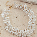 Cameron Teardrop Choker Necklace Pearl