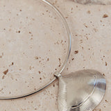 Zuma Shell Pendant Choker Necklace Dark Silver