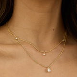 Hollis Double Strand Droplet Necklace Gold/Pearl