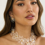 Mendoza Acrylic Floral Necklace Clear