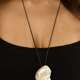 Krista Long Pendant Necklace Ivory Shell