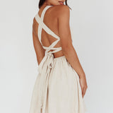 French Riviera Sweetheart Neckline Mini Dress Natural