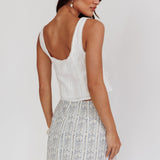 Evelynn Front Tied Top White