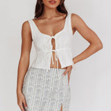 Evelynn Front Tied Top White