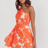 Inner Power One-Shoulder Mini Dress Orange
