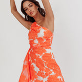 Inner Power One-Shoulder Mini Dress Orange