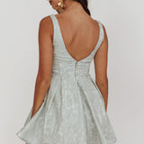 Belle Enchante Jacquard Mini Dress Sage