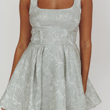 Belle Enchante Jacquard Mini Dress Sage