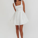Belle Enchante Jacquard Mini Dress White