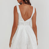 Belle Enchante Jacquard Mini Dress White