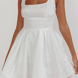 Belle Enchante Jacquard Mini Dress White