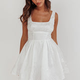 Belle Enchante Jacquard Mini Dress White