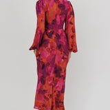 Aurora Dreams Cut-Out Waist Midi Dress Dark Rose