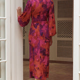 Aurora Dreams Cut-Out Waist Midi Dress Dark Rose