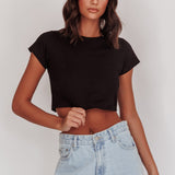 Olly Cropped Baby Tee Black