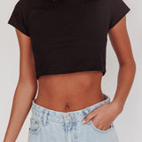 Olly Cropped Baby Tee Black