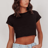 Olly Cropped Baby Tee Black