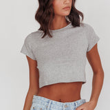 Olly Cropped Baby Tee Grey