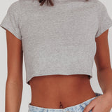 Olly Cropped Baby Tee Grey