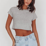 Olly Cropped Baby Tee Grey