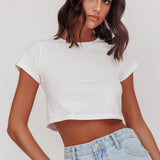 Olly Cropped Baby Tee White