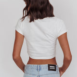 Olly Cropped Baby Tee White