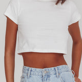 Olly Cropped Baby Tee White
