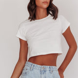 Olly Cropped Baby Tee White