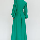 Jessalynn Cut-Out Long Sleeve Maxi Dress Green