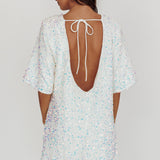 Miramar Backless Sequin Dress White