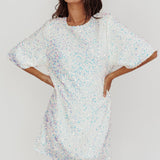 Miramar Backless Sequin Dress White